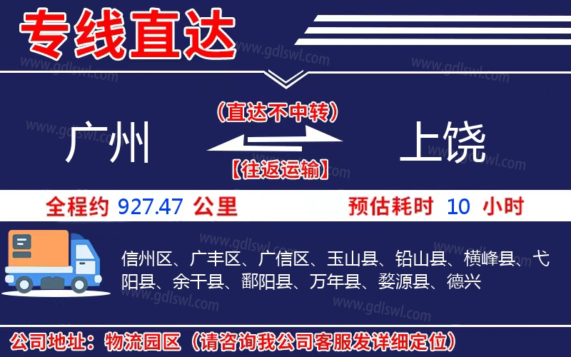 廣州到上饒物流公司