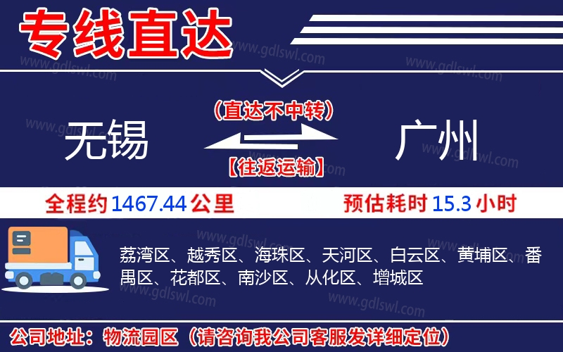 無(wú)錫到廣州物流公司
