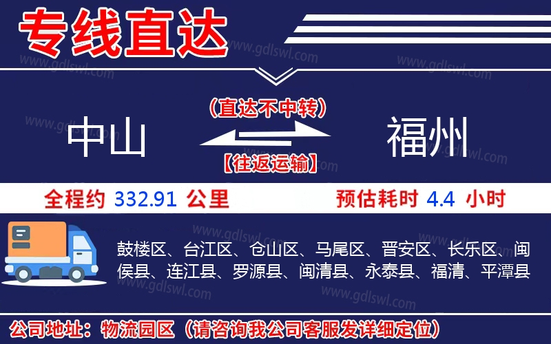 中山到福州物流公司